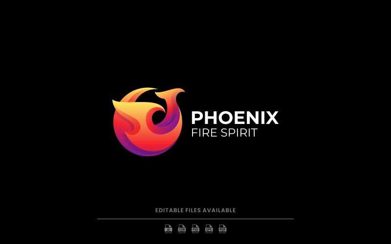 Phoenix Fire Gradient färgglad logotyp