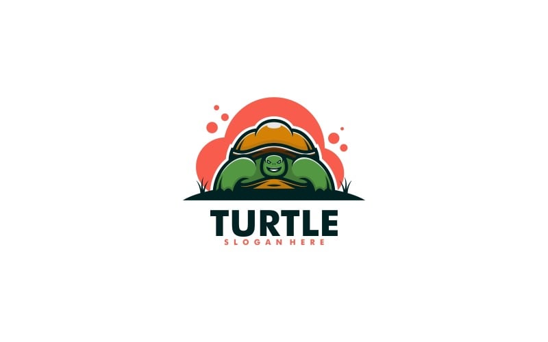 Sköldpadda maskot logotyp mall