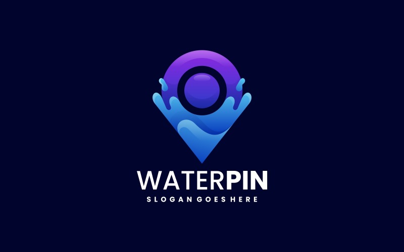 Vodní Pin Gradient Logo Styl