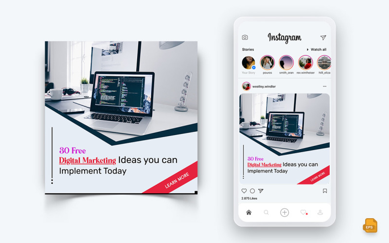 Agencja marketingu cyfrowego Social Media Instagram Post Design-02