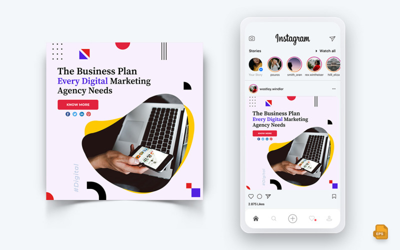Agencja marketingu cyfrowego Social Media Instagram Post Design-20