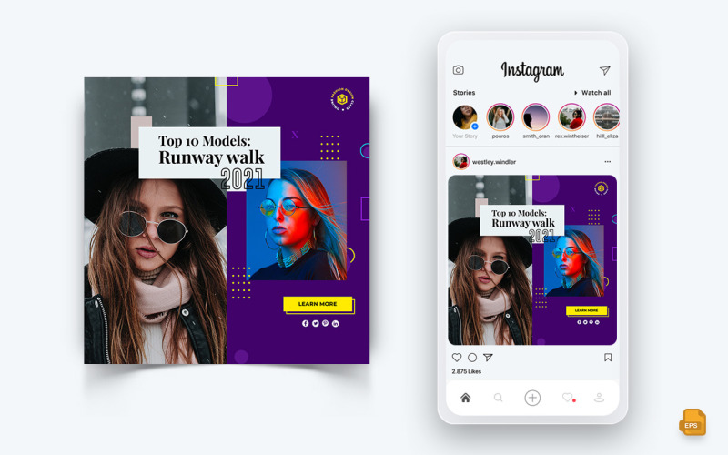 Design per post sui social media di moda per donna e uomo di vendita di moda-16