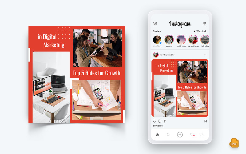 Digital Marketing Agency Sociala medier Instagram Post Design-08