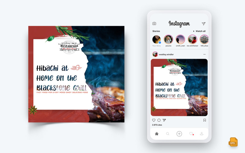 Comida e restaurante oferece descontos serviço de mídia social Instagram Post Design-01
