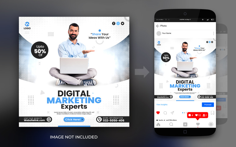Digital Marketing Expert Agency Or Corporate Social Media Post Banner Design Template