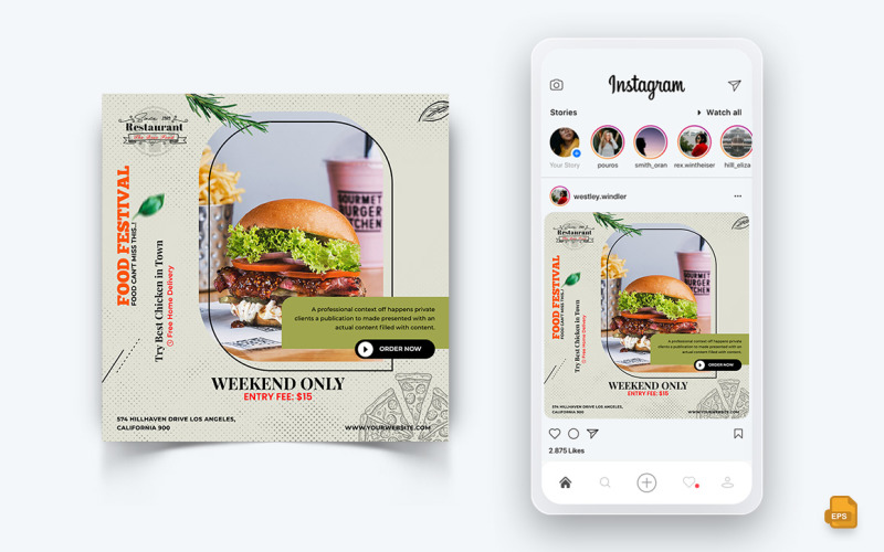 Їжа та ресторанні пропозиції Знижки Сервіс Соціальні мережі Instagram Дизайн публікації-55