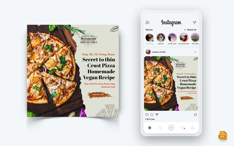 Lebensmittel- und Restaurantangebote Rabattservice Social Media Instagram Post Design-02