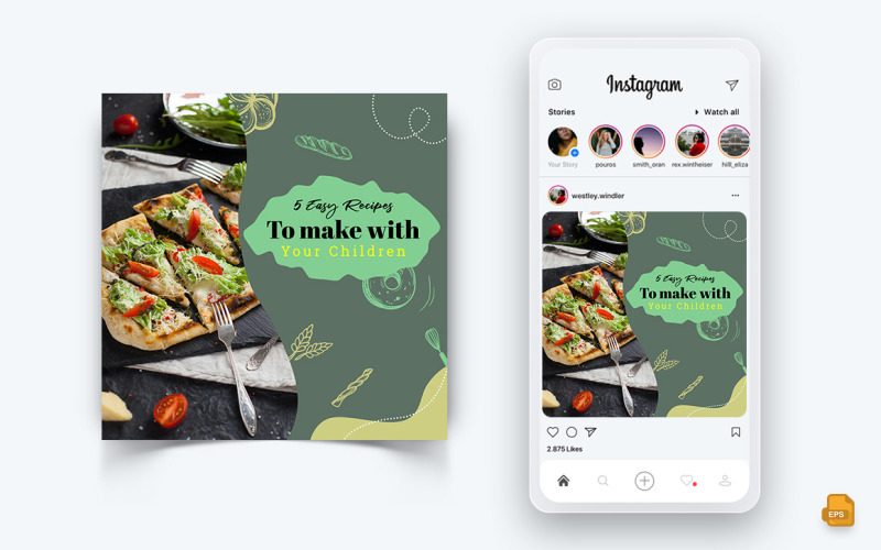 Lebensmittel- und Restaurantangebote Rabattservice Social Media Instagram Post Design-26