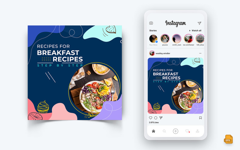 食品和餐厅提供折扣服务社交媒体 Instagram Post Design-29