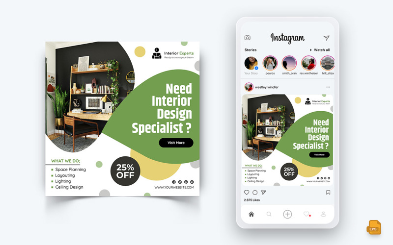Design d'intérieur et mobilier Réseaux sociaux Instagram Post Design-24