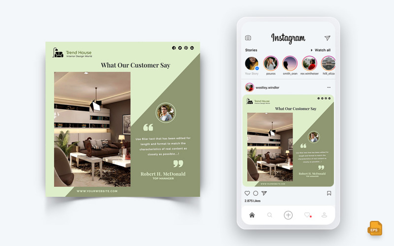 Design d'intérieur et mobilier Réseaux sociaux Instagram Post Design-35