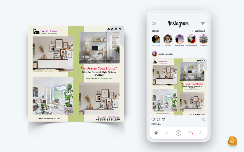 Design d'intérieur et mobilier Réseaux sociaux Instagram Post Design-38