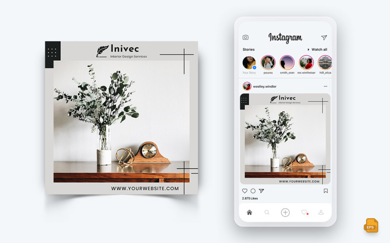 Diseño de Interiores y Mobiliario Social Media Instagram Post Design-10