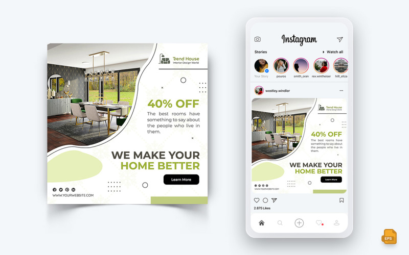 Diseño de Interiores y Mobiliario Social Media Instagram Post Design-15