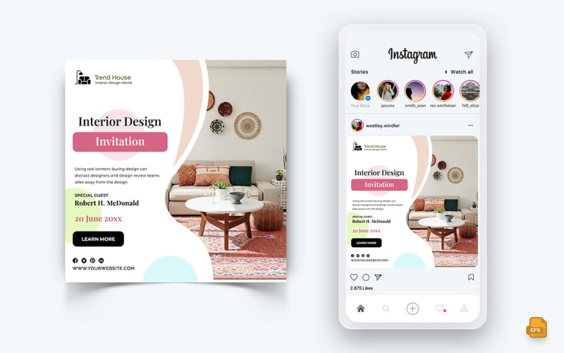 Diseño de Interiores y Mobiliario Social Media Instagram Post Design-27