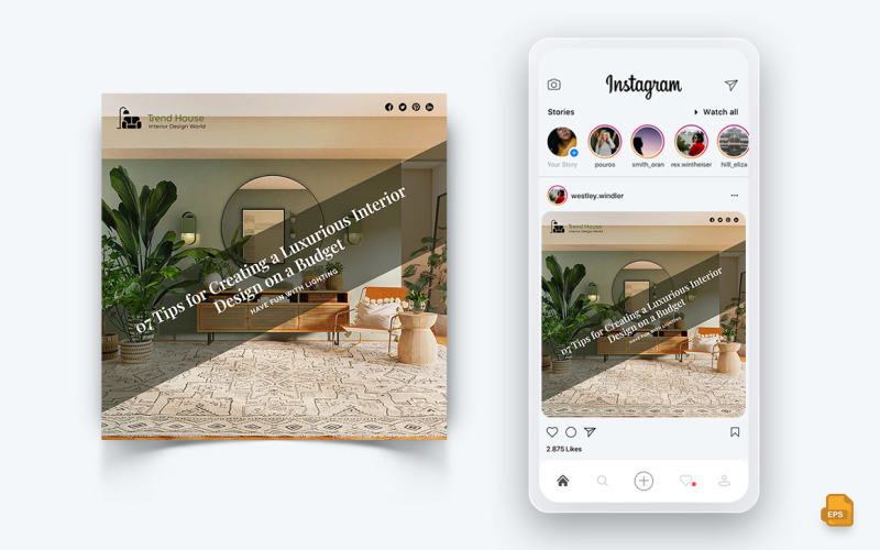 Diseño de Interiores y Mobiliario Social Media Instagram Post Design-36