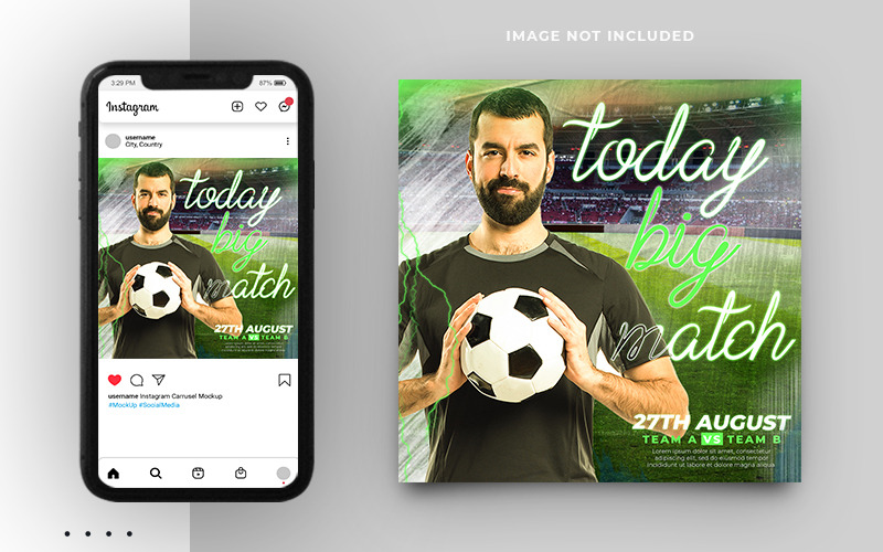 Gioco Sport Calcio Social Media Post Modello