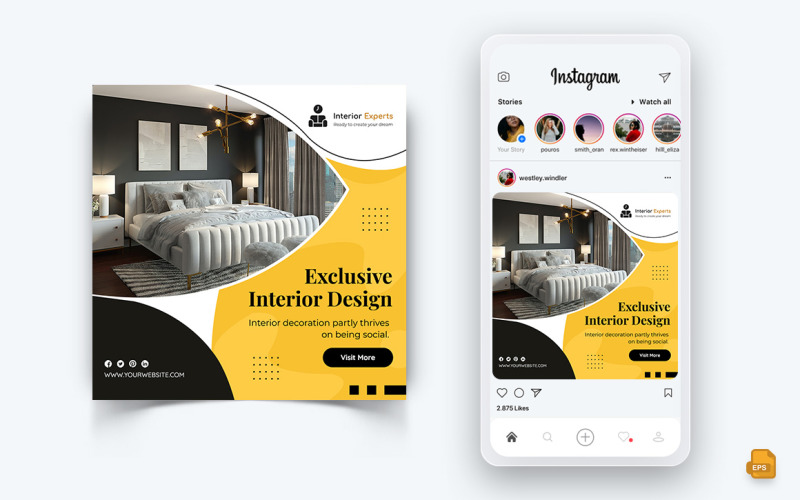 Innenarchitektur und Möbel Social Media Instagram Post Design-22