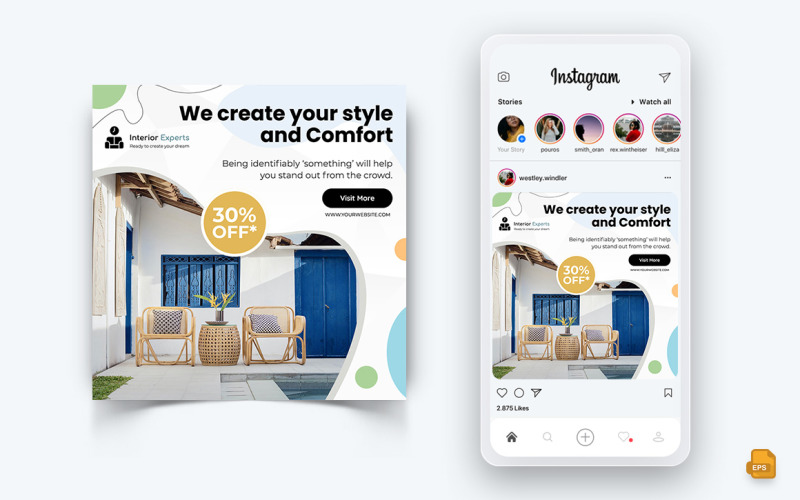 Innenarchitektur und Möbel Social Media Instagram Post Design-26