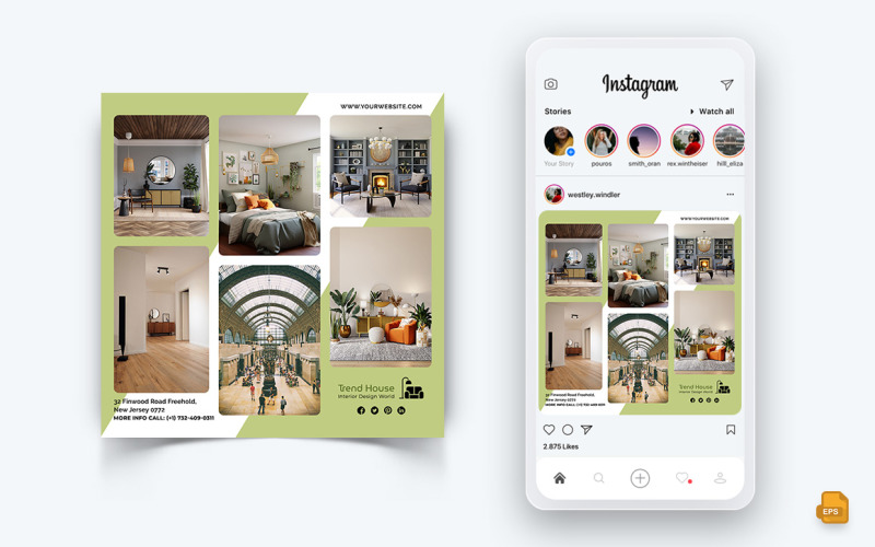 Innenarchitektur und Möbel Social Media Instagram Post Design-39