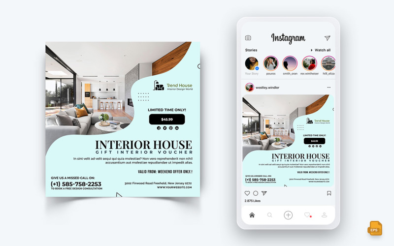 Innenarchitektur und Möbel Social Media Instagram Post Design-44