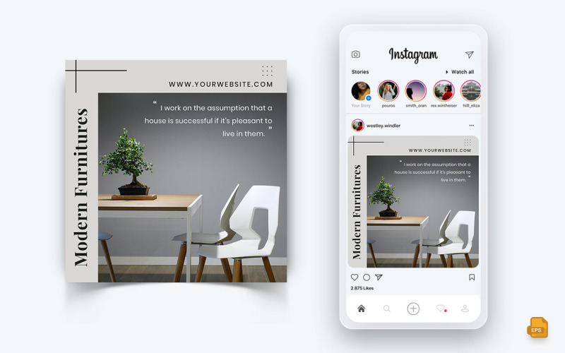 Projektowanie wnętrz i mebli Social Media Instagram Post Design-01