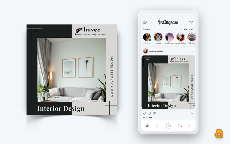 Projektowanie wnętrz i mebli Social Media Instagram Post Design-04
