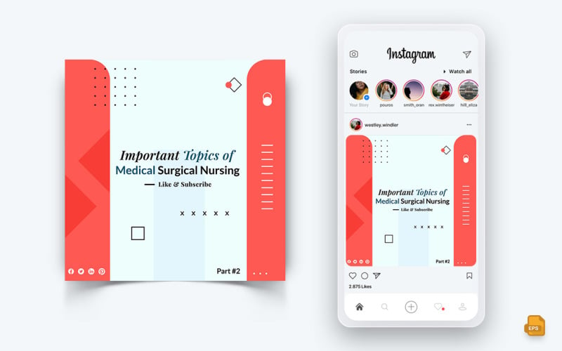 Conception de publication Instagram sur les médias sociaux médicaux et hospitaliers-06