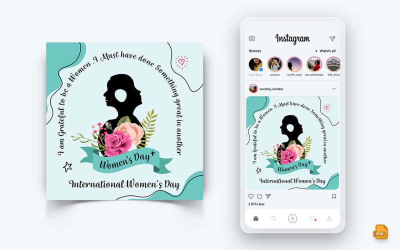 Conception de publication Instagram sur les médias sociaux pour la Journée internationale de la femme-11