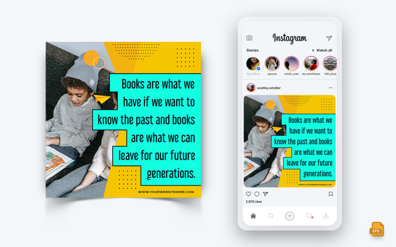 Dia Internacional do Livro Infantil Redes Sociais Instagram Post Design-05