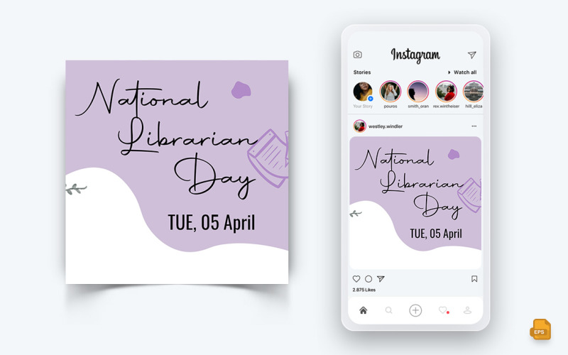 Día Nacional del Bibliotecario Social Media Instagram Post Design-08