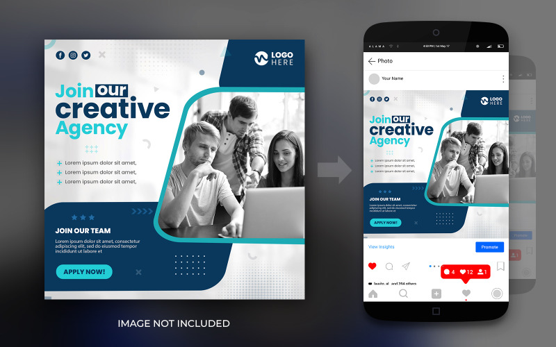 Dijital Pazarlama Ajansı Veya Kurumsal Sosyal Medya Afiş Tasarım Şablonu