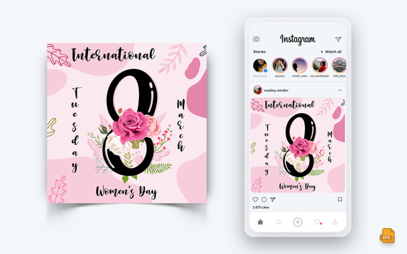 Diseño de publicación de Instagram en redes sociales del Día Internacional de la Mujer-12