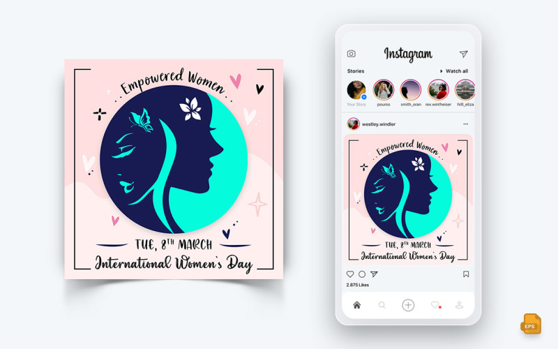Internationella kvinnodagen Sociala medier Instagram Post Design-03