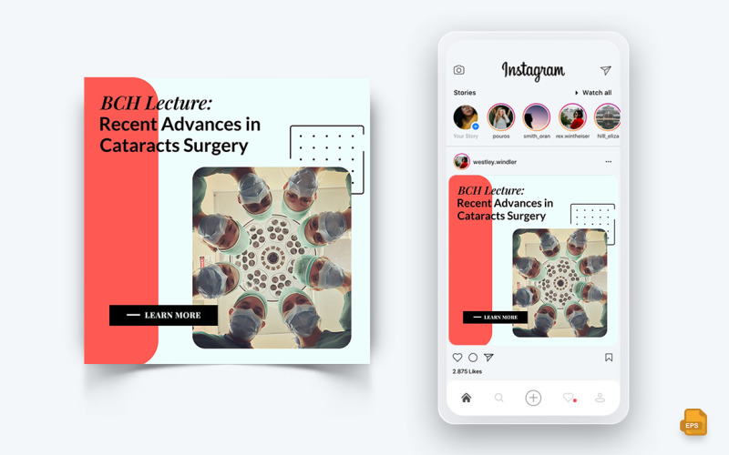 Медицинские и больничные социальные сети Instagram Post Design-09