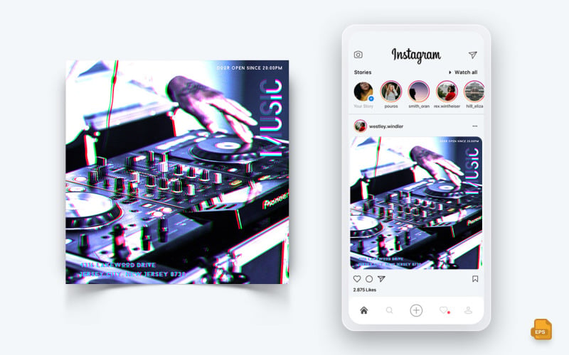 Music Night Party Social Media Instagram Post Design-09