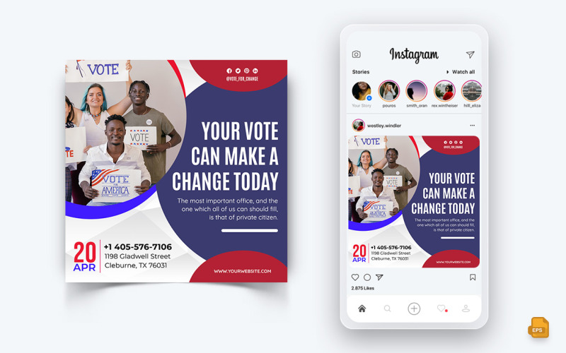 Campagna politica Social Media Instagram Post Design-04