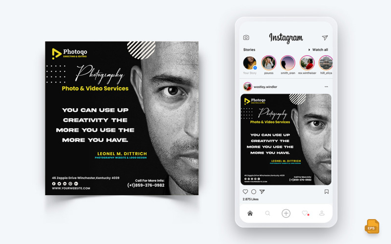 Фото и видео сервисы Социальные сети Instagram Post Design-16