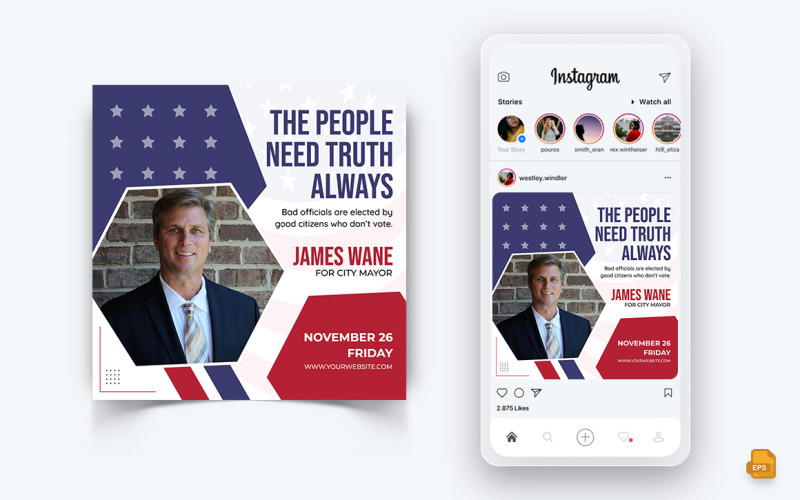 Politikai kampány közösségi média Instagram Post Design-03