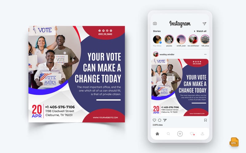 Politische Kampagne Social Media Instagram Post Design-04
