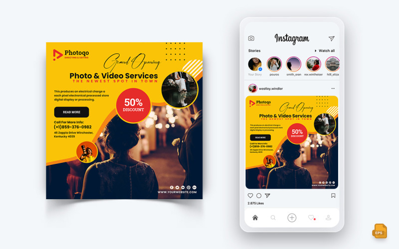 Servicios de fotografía y video Redes sociales Instagram Post Design-03