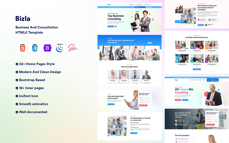 Bizla - HTML5-sjabloon voor bedrijven en advies