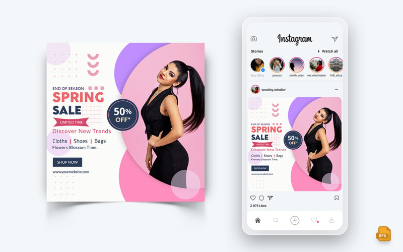 Jarní sezóna Sociální média Instagram Post Design-21