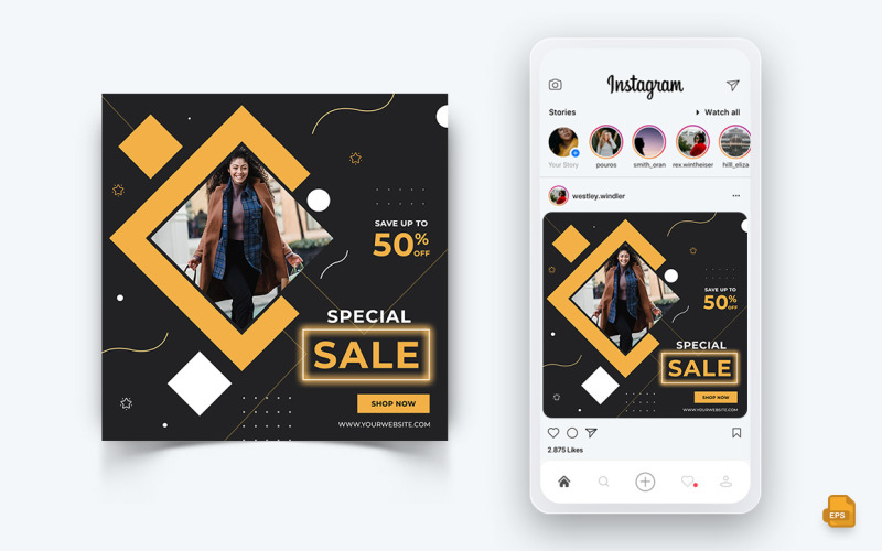 Mode Sale Aanbieding Social Media Instagram Post Design-14
