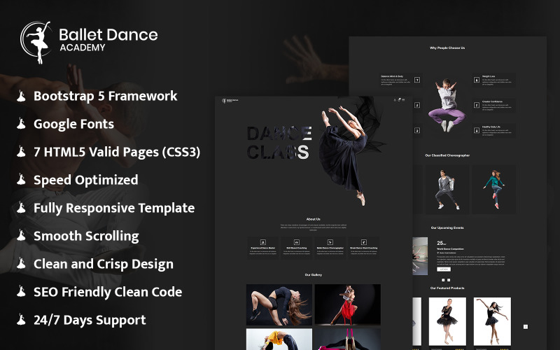 Modelo HTML de Academia de Dança de Balé