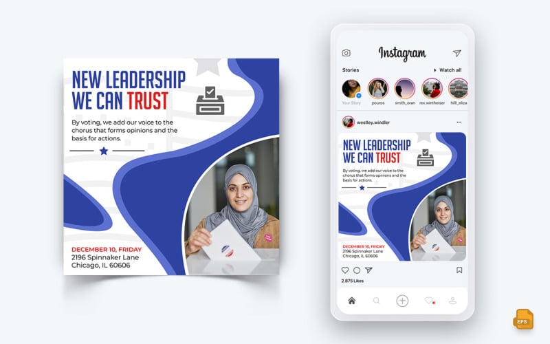 Politická kampaň Sociální média Instagram Post Design-13