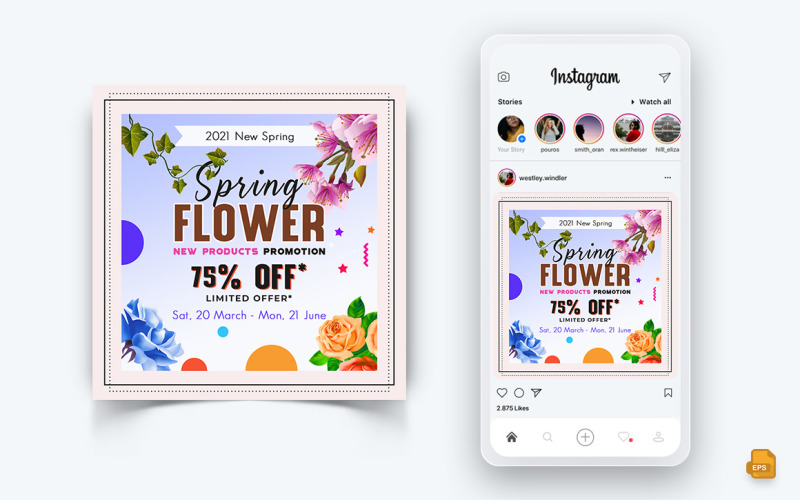 Tavaszi szezon közösségi média Instagram Post Design-01