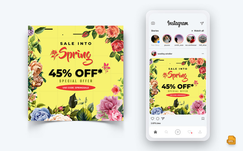 Tavaszi szezon közösségi média Instagram Post Design-07