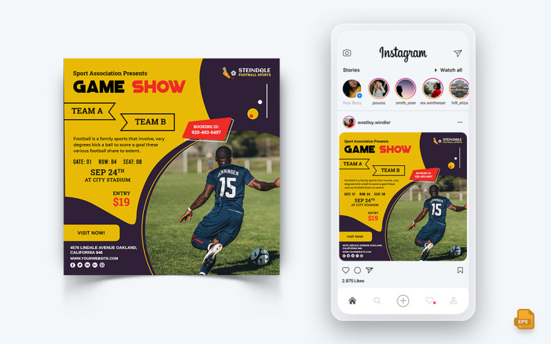 Tornei sportivi Social Media Instagram Post Design-19