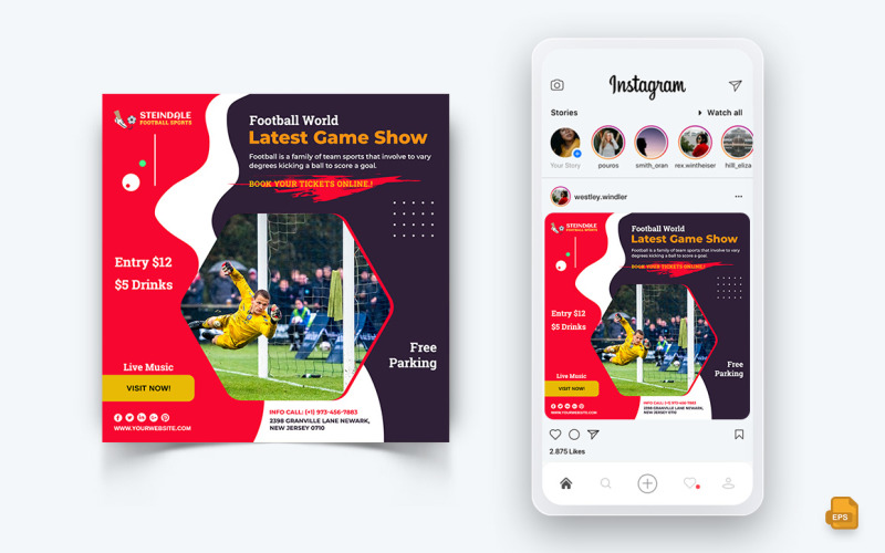 Torneios Esportivos Redes Sociais Instagram Post Design-07